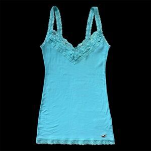 Hollister Y2K Lace Straps & Trim Cami Womens M Bella Tank Top Babydoll Coquette